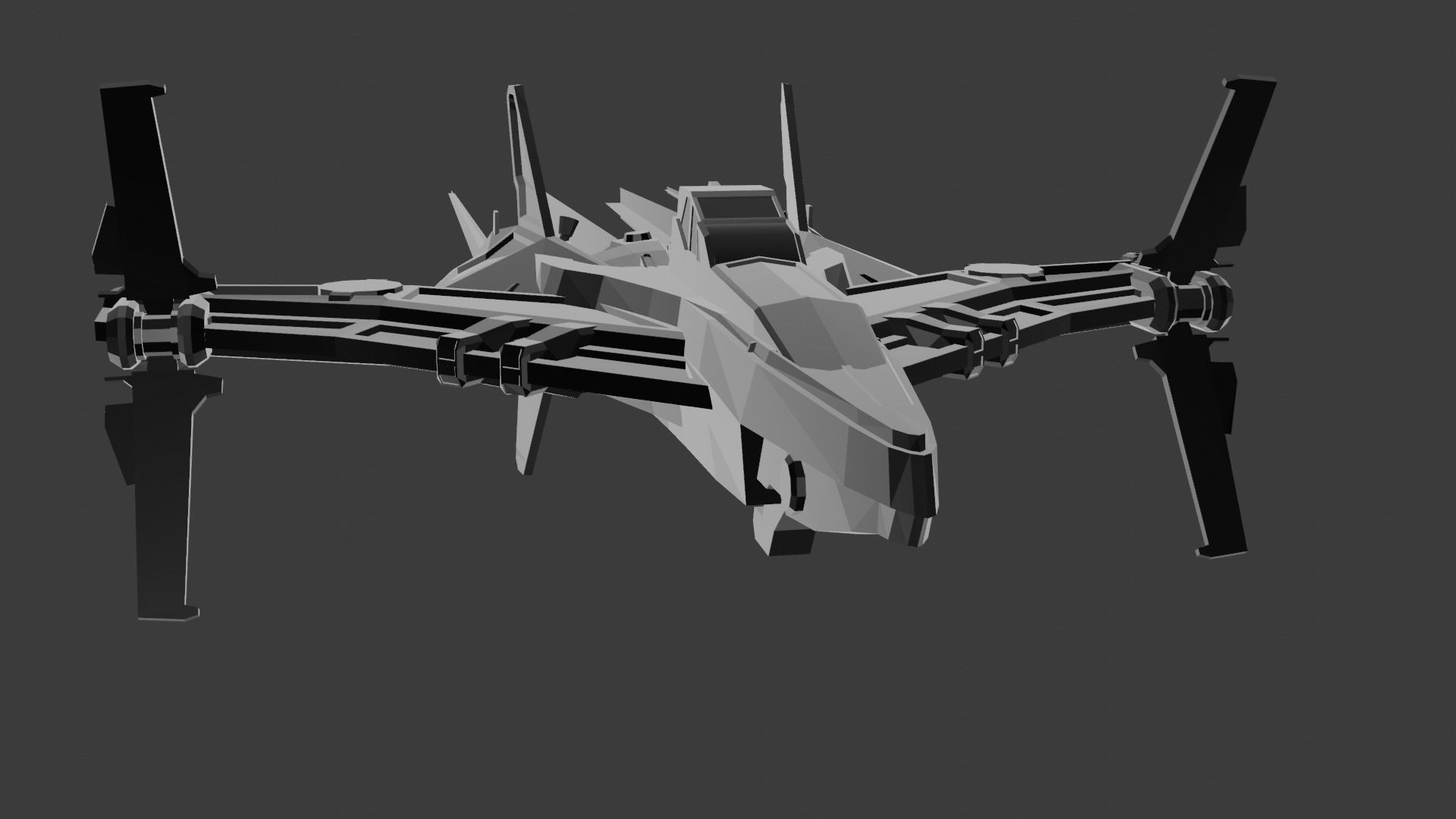 spaceship Low-poly 3D model_23