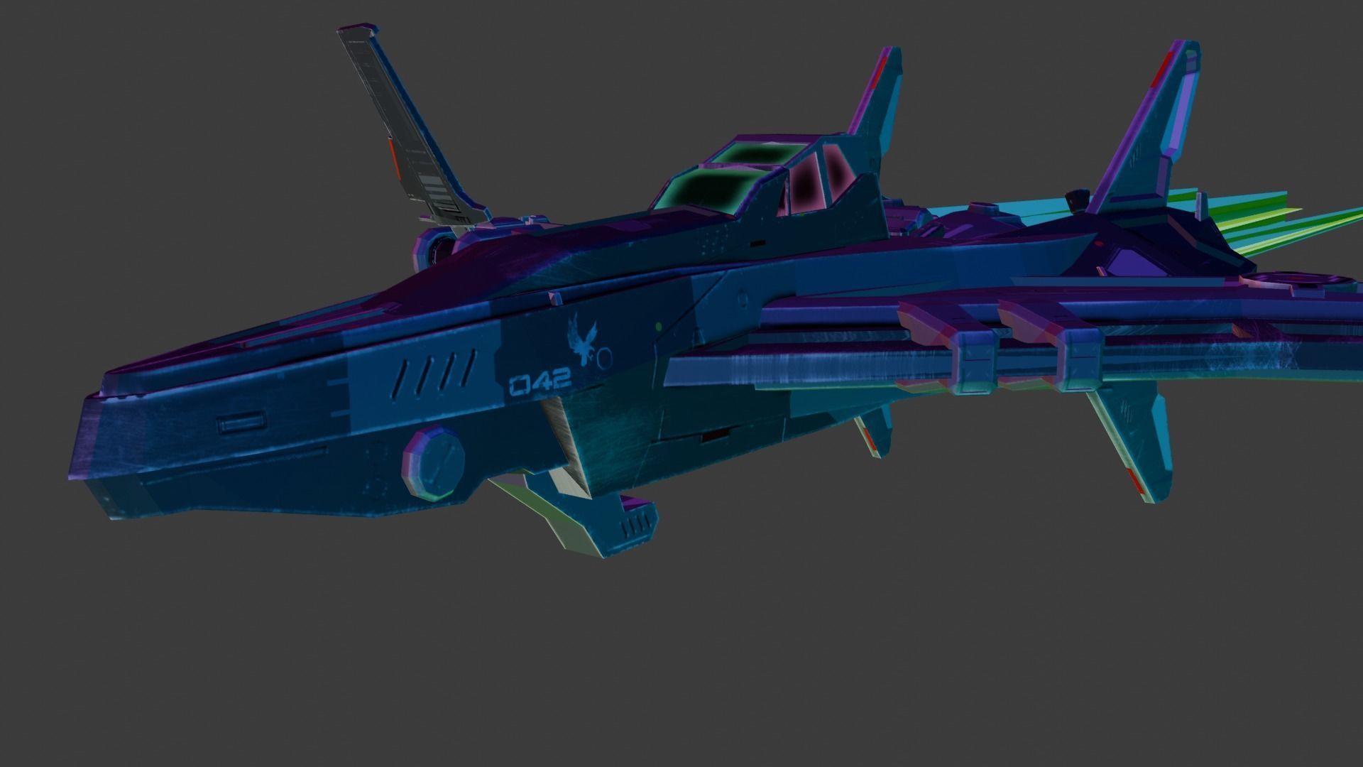 spaceship Low-poly 3D model_25