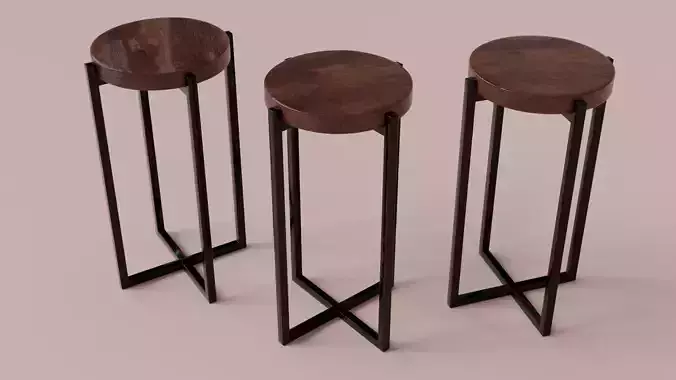 LowPoly Modern Bar Chair GameReady Furniture Asset