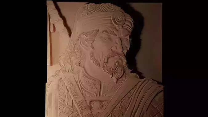 Genghis Khan CNC 3d Print High Relief Sand Casting 3D print model