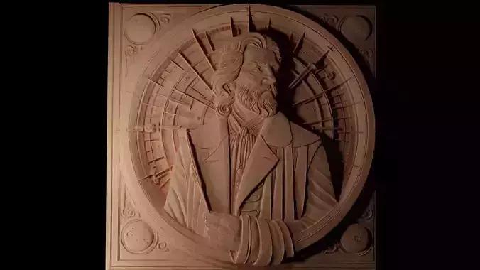 Galileo Galilei CNC 3d Print High Relief Sand Casting 3D print model