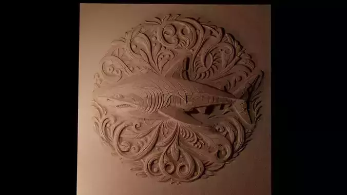 Frilled Shark CNC 3d Print High Relief Sand Casting 3D print model