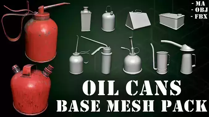 50 Oil Cans Base Mesh Pack