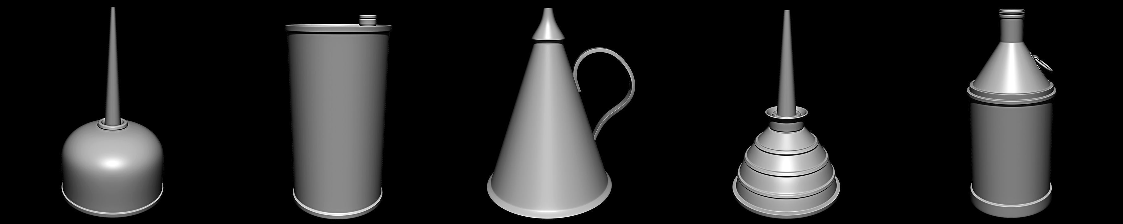 50 Oil Cans Base Mesh Pack Low-poly 3D model_3