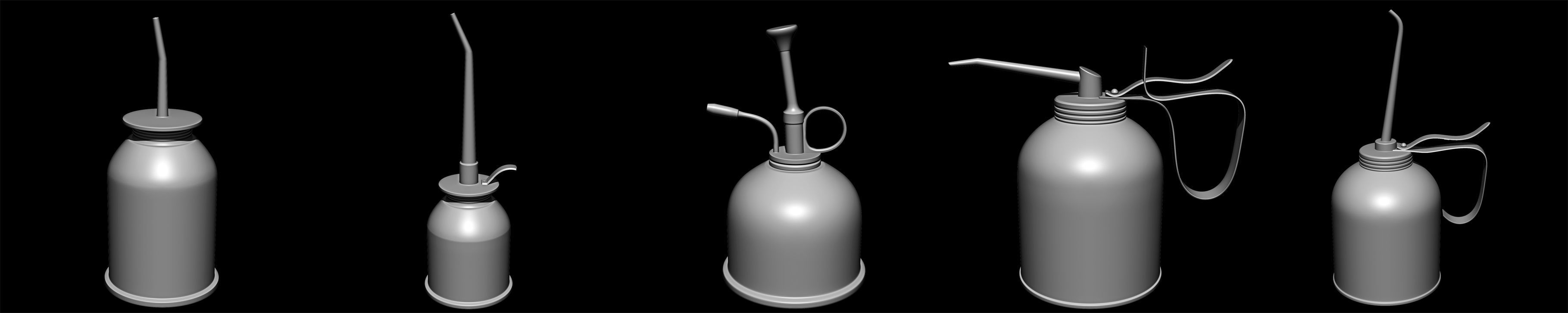 50 Oil Cans Base Mesh Pack Low-poly 3D model_1