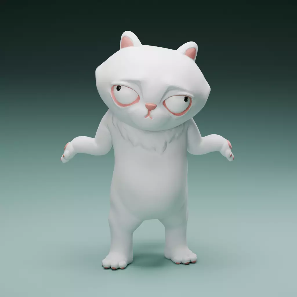 Shrug Cat Free 3D print model