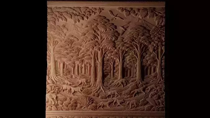 Forest CNC 3d Print High Relief Sand Casting 3D print model