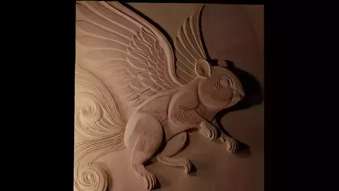 Flying Squirrel CNC 3d Print High Relief Sand Casting 3D print model