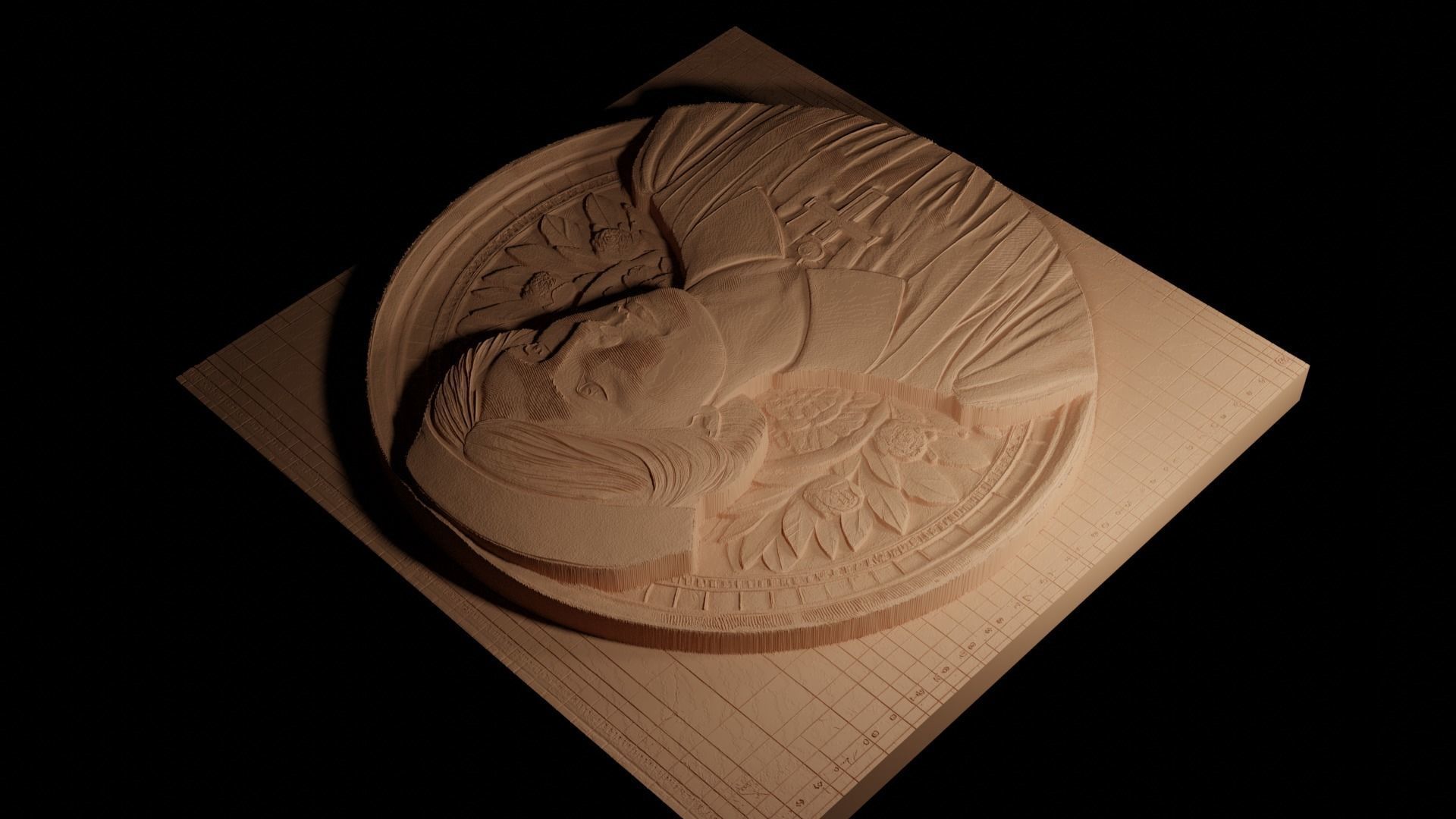 Florence Nightingale CNC 3d Print High Relief Sand Casting 3D print model_4