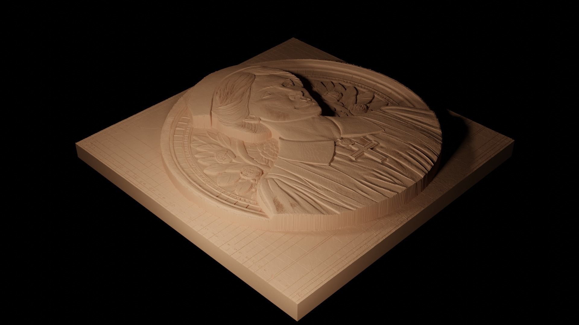 Florence Nightingale CNC 3d Print High Relief Sand Casting 3D print model_2