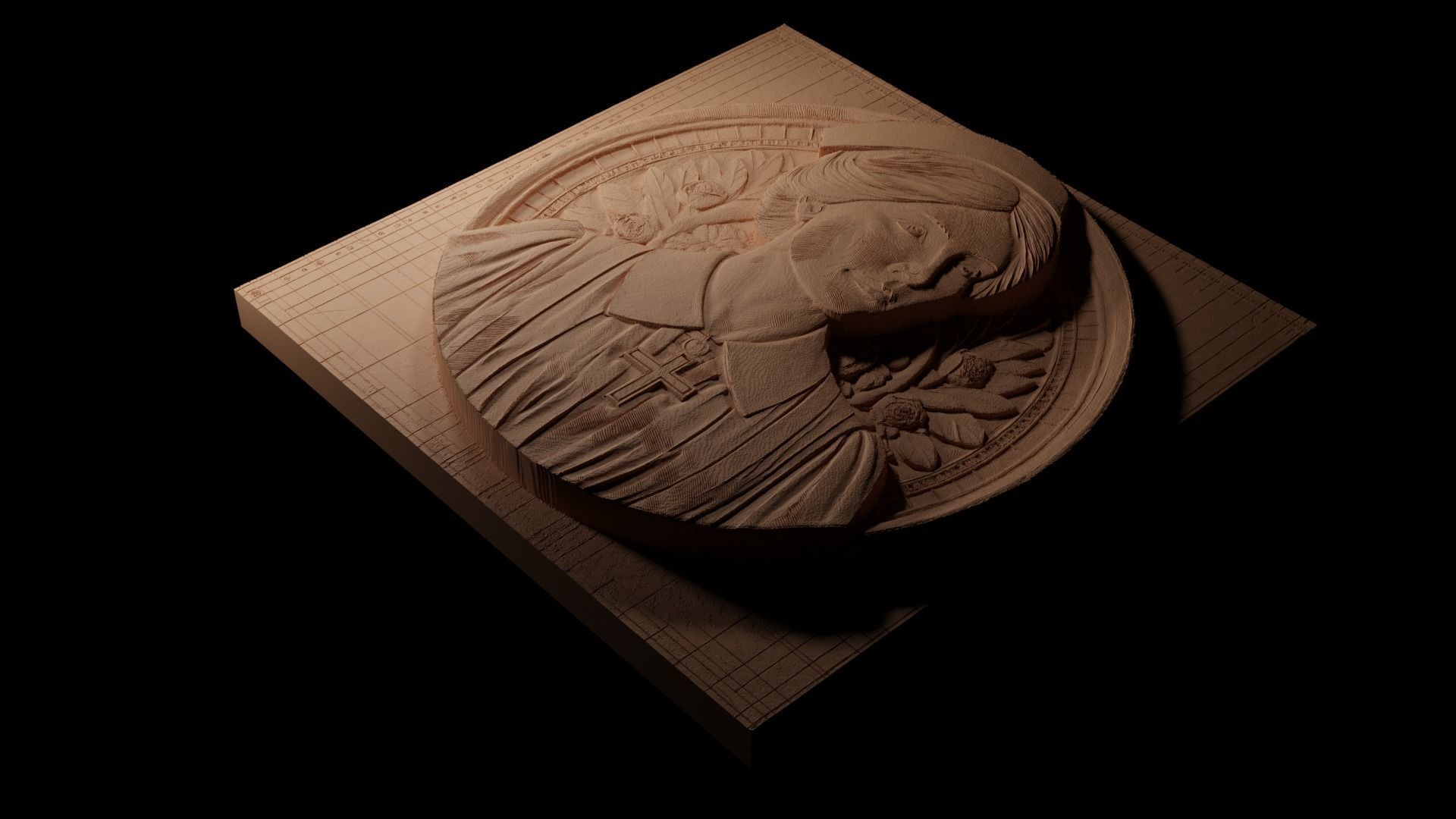 Florence Nightingale CNC 3d Print High Relief Sand Casting 3D print model_1