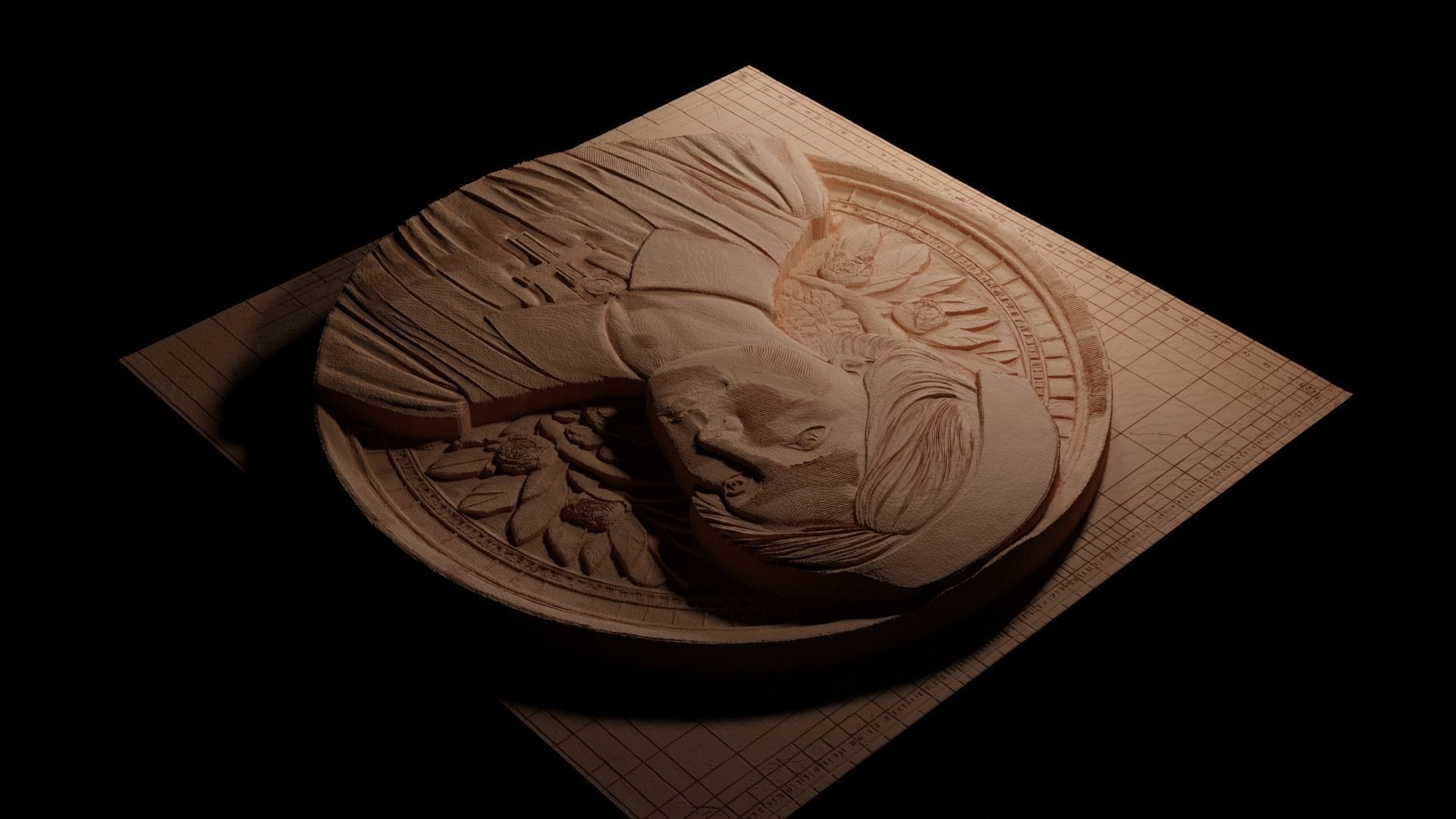 Florence Nightingale CNC 3d Print High Relief Sand Casting 3D print model_3