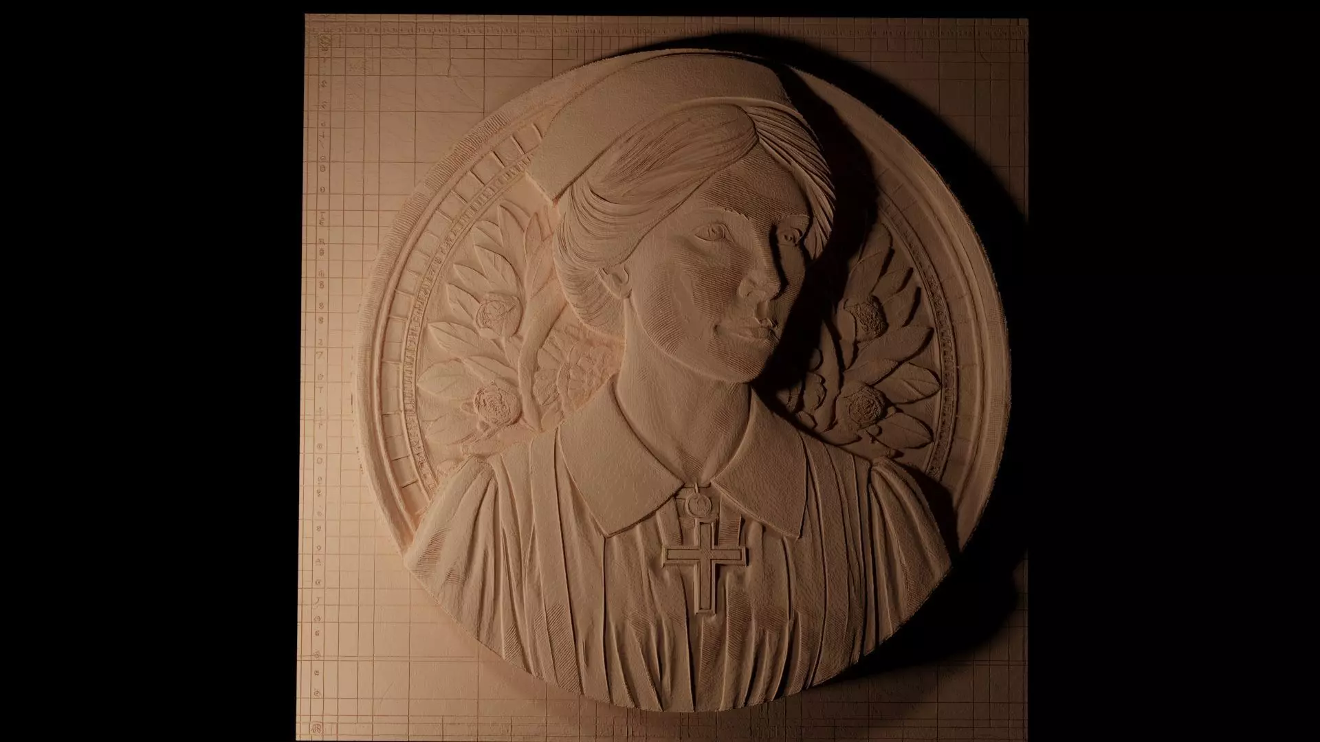 Florence Nightingale CNC 3d Print High Relief Sand Casting 3D print model_0