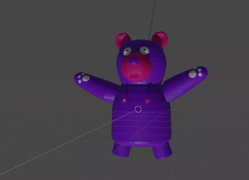 Simple purple bear Free low-poly 3D model