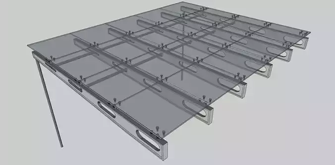 Sun shade 3d model pargola