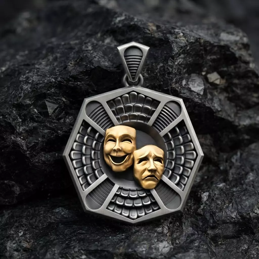 Theatre Mask Pendant 3D print model