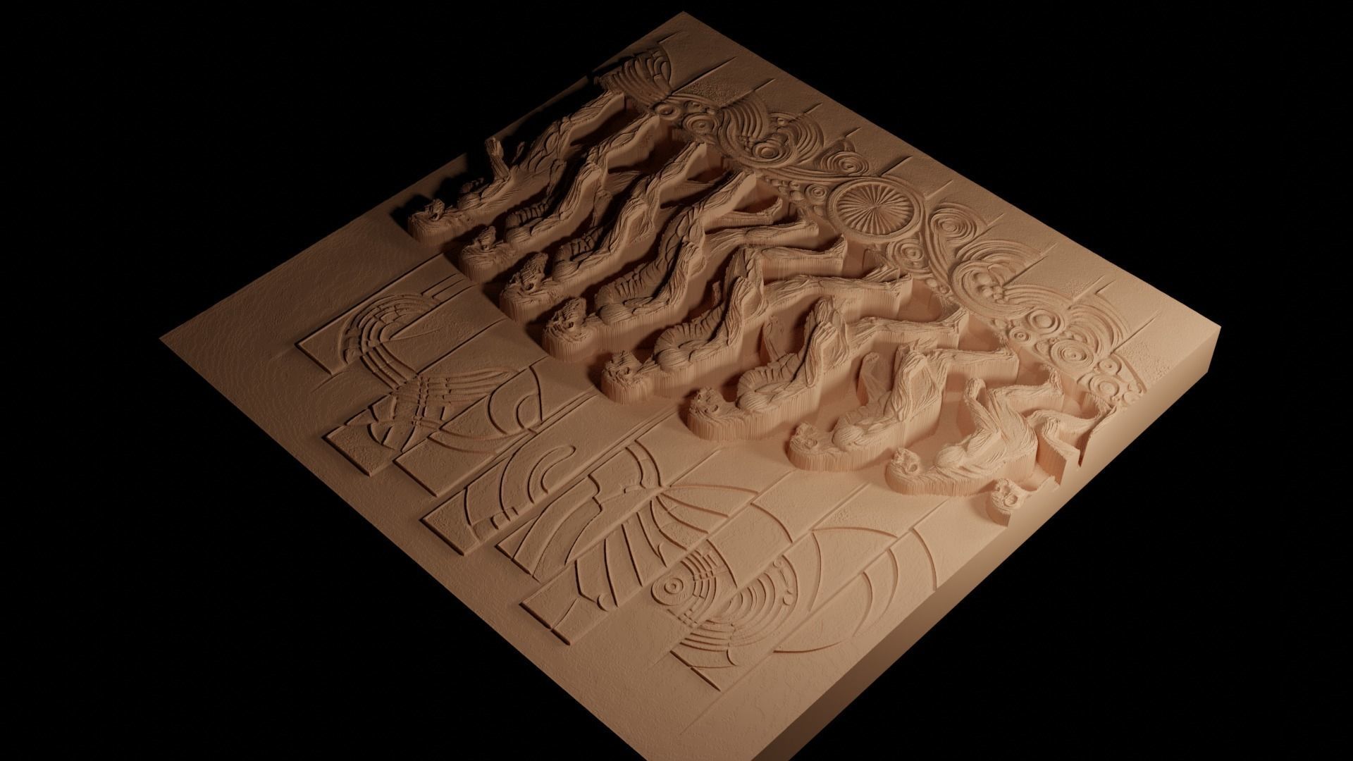 Evolution CNC 3d Print High Relief Sand Casting 3D print model_4