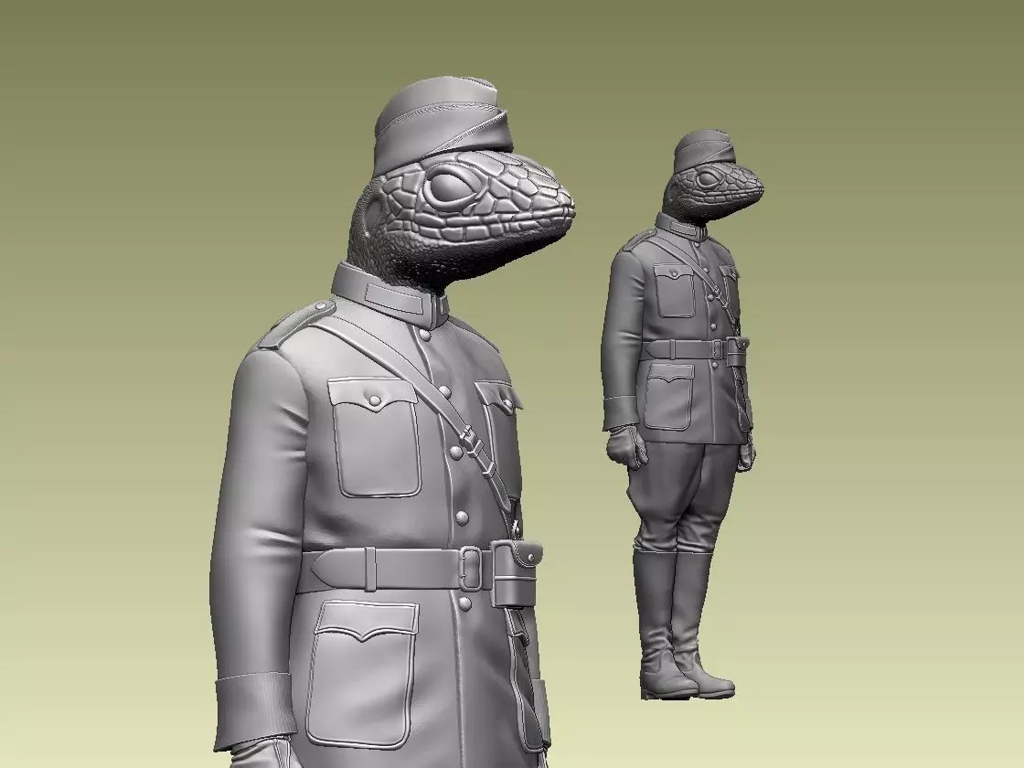LIZARD SOLDIER 3D print model_0