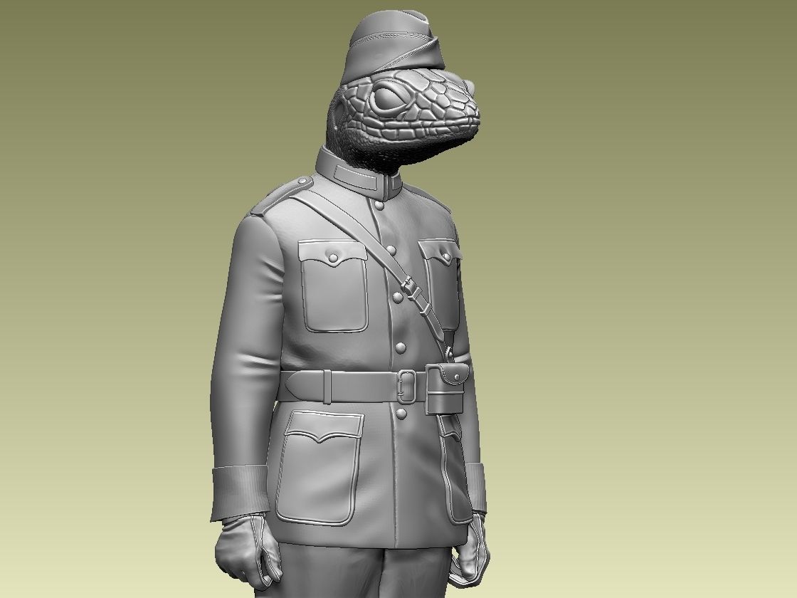 LIZARD SOLDIER 3D print model_10