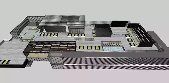 roof top podium landscape 3d model