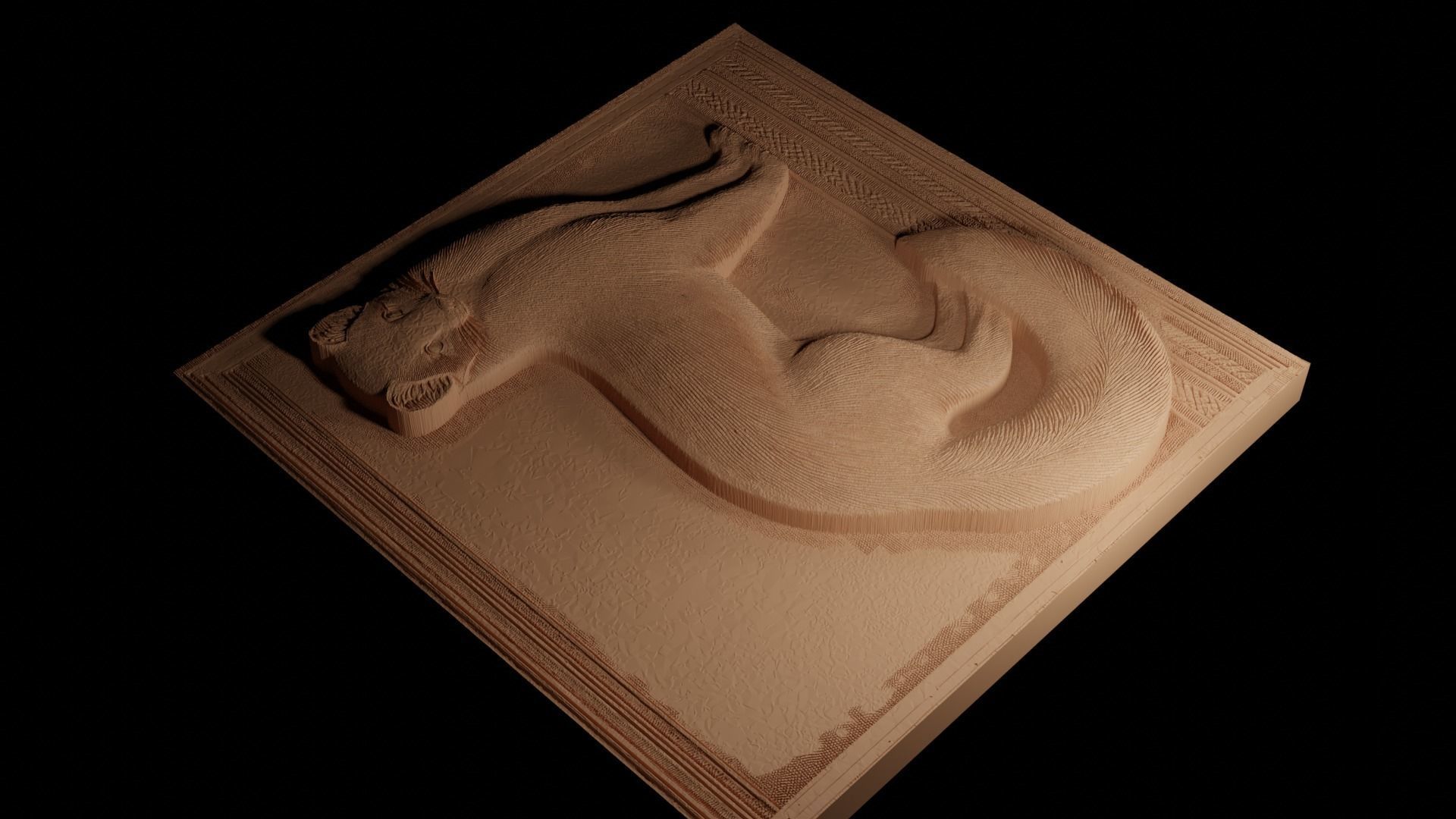 Ermine CNC 3d Print High Relief Sand Casting 3D print model_4