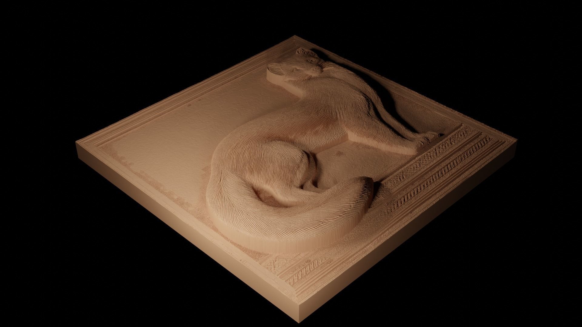 Ermine CNC 3d Print High Relief Sand Casting 3D print model_2