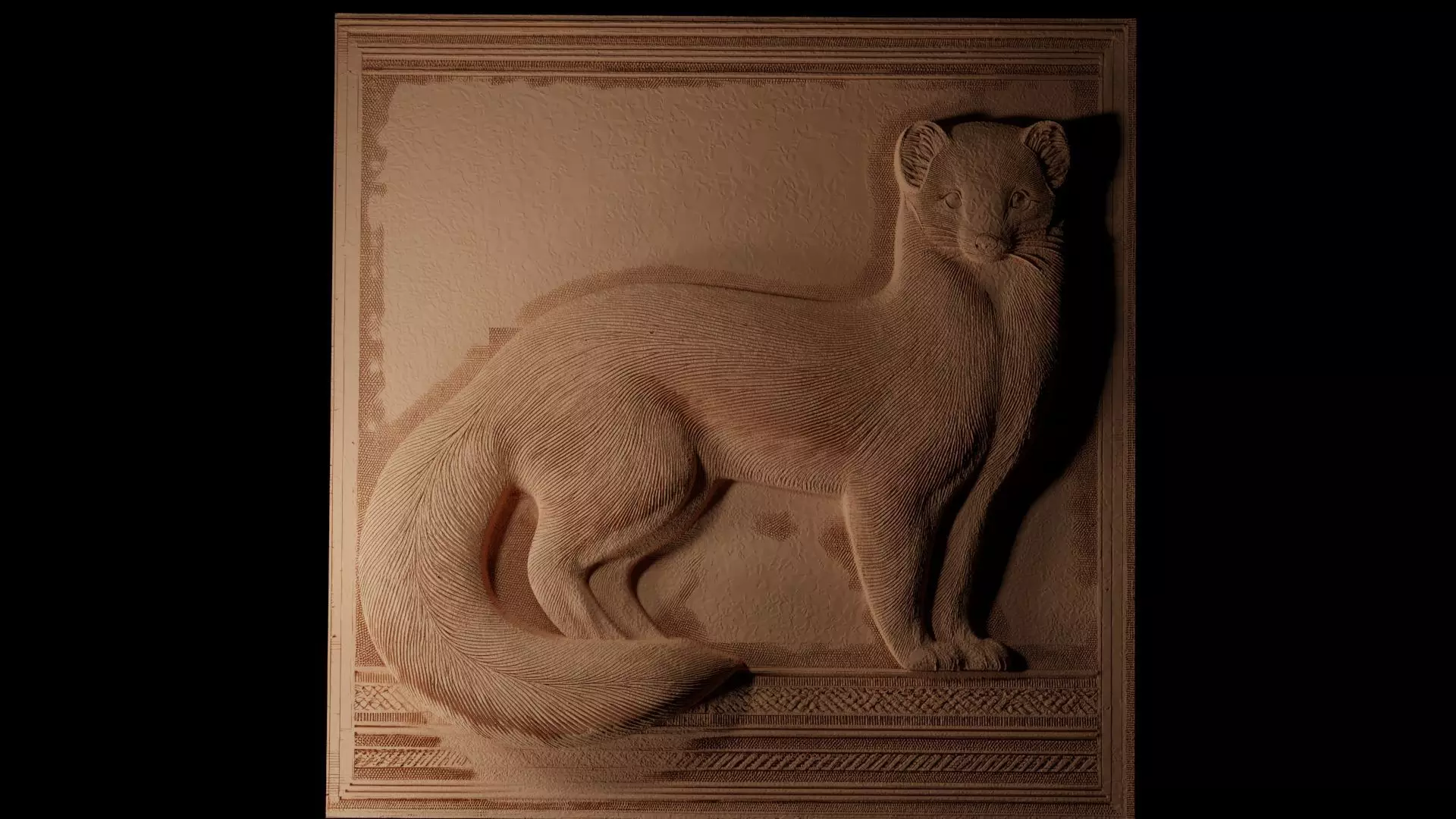 Ermine CNC 3d Print High Relief Sand Casting 3D print model_0