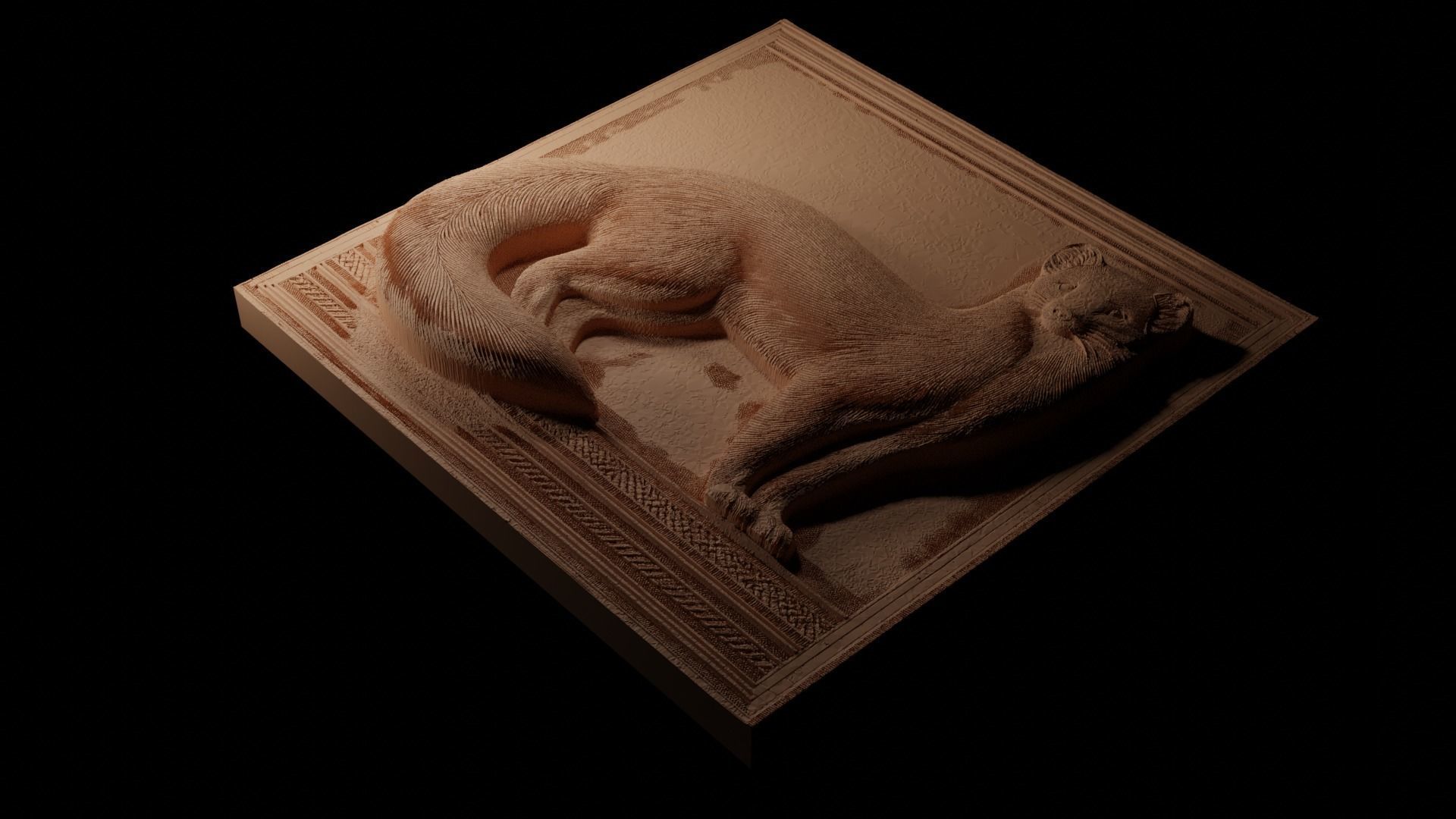 Ermine CNC 3d Print High Relief Sand Casting 3D print model_1