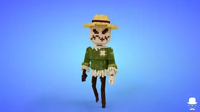 Voxel Character Scarecrow 2 - Fantasy Game Asset