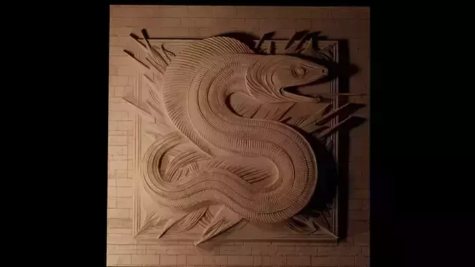 Electric Eel CNC 3d Print High Relief Sand Casting