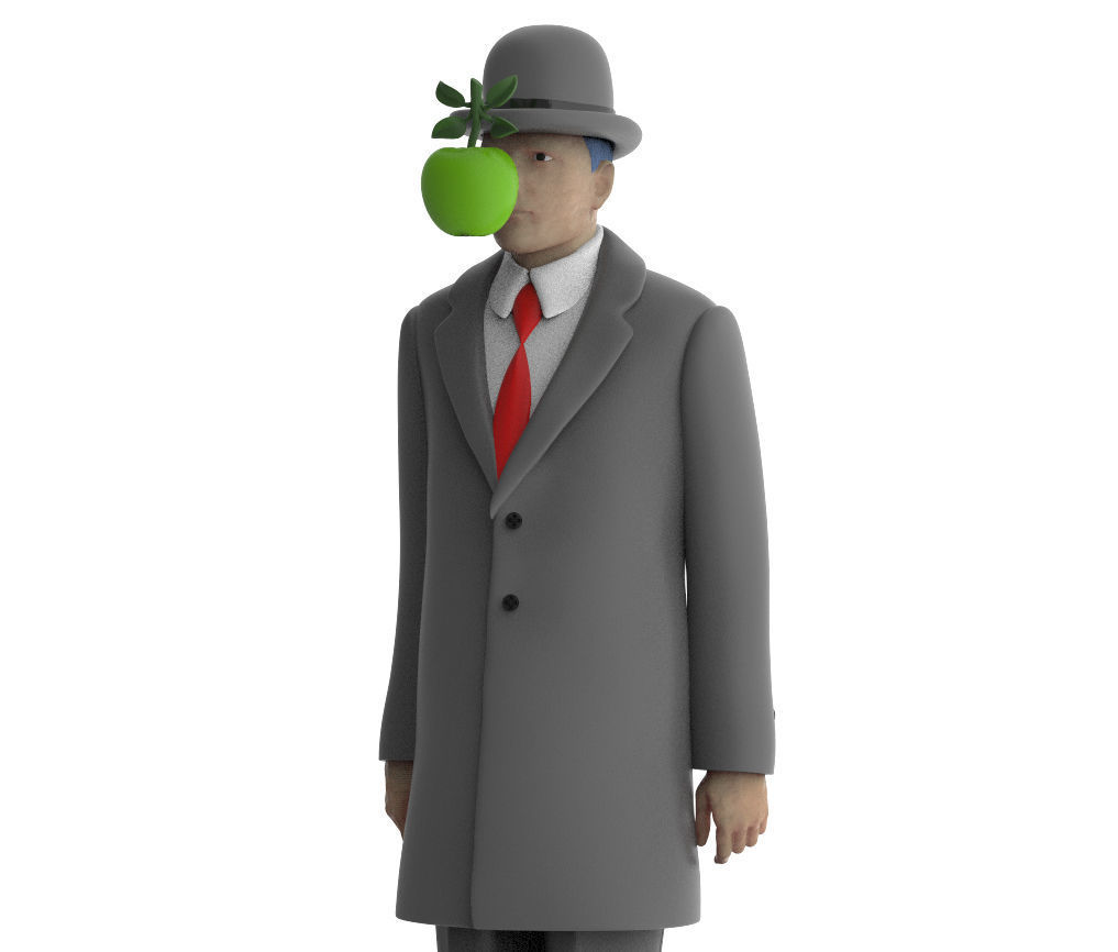 Son of man Rene Magritte 3D print model_2