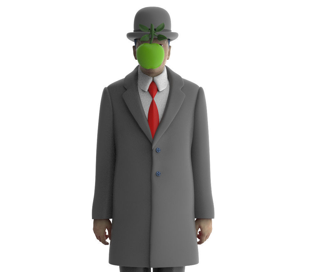 Son of man Rene Magritte 3D print model_18