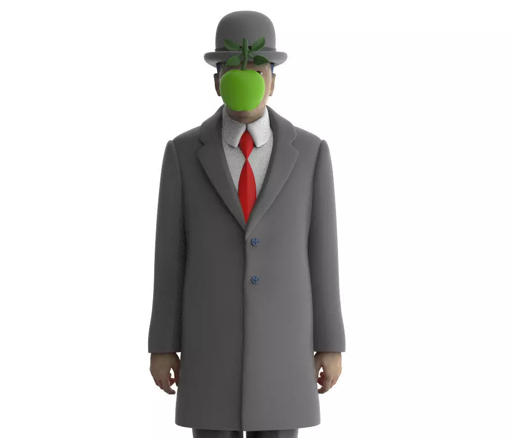 Son of man Rene Magritte 3D print model_0