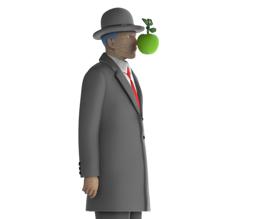 Son of man Rene Magritte 3D print model_21