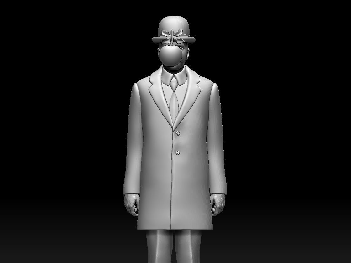 Son of man Rene Magritte 3D print model_25