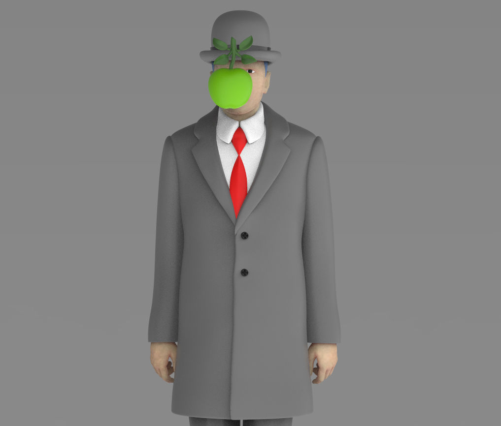 Son of man Rene Magritte 3D print model_6