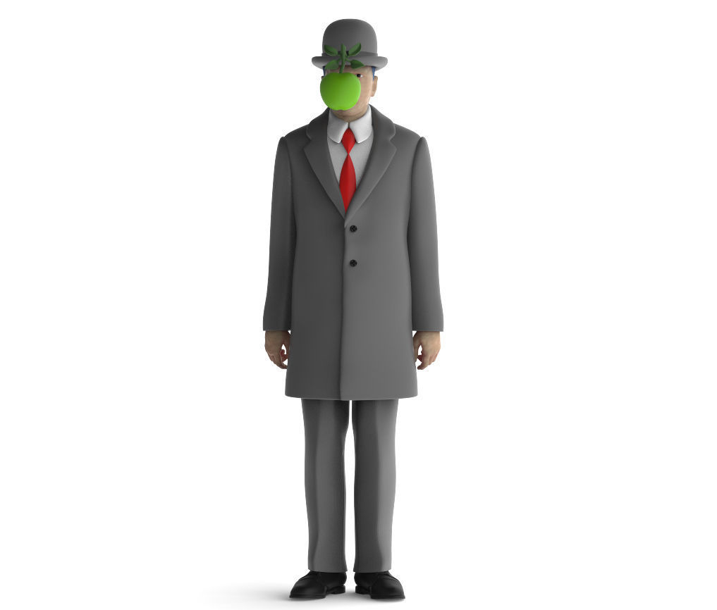 Son of man Rene Magritte 3D print model_1