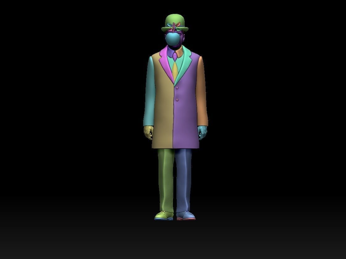 Son of man Rene Magritte 3D print model_9