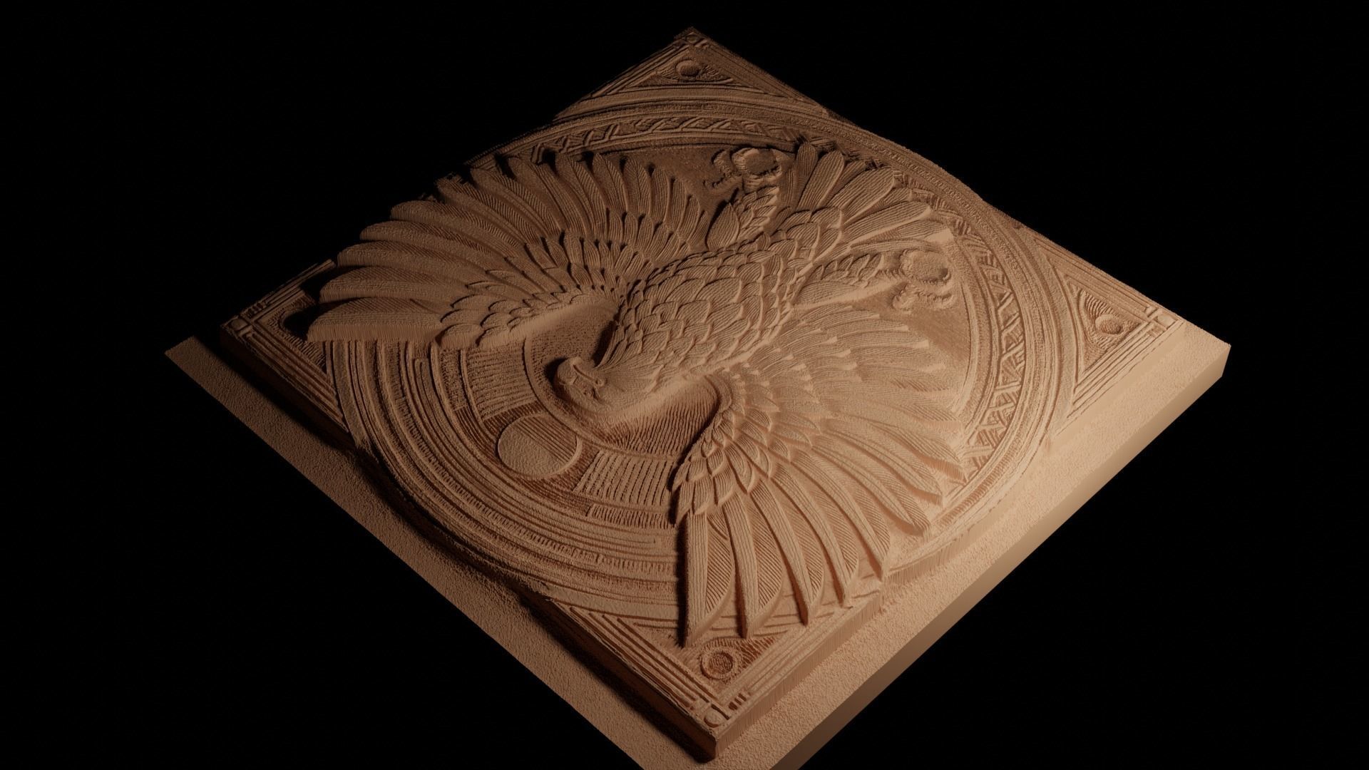Eagle CNC 3d Print High Relief Sand Casting 3D print model_4