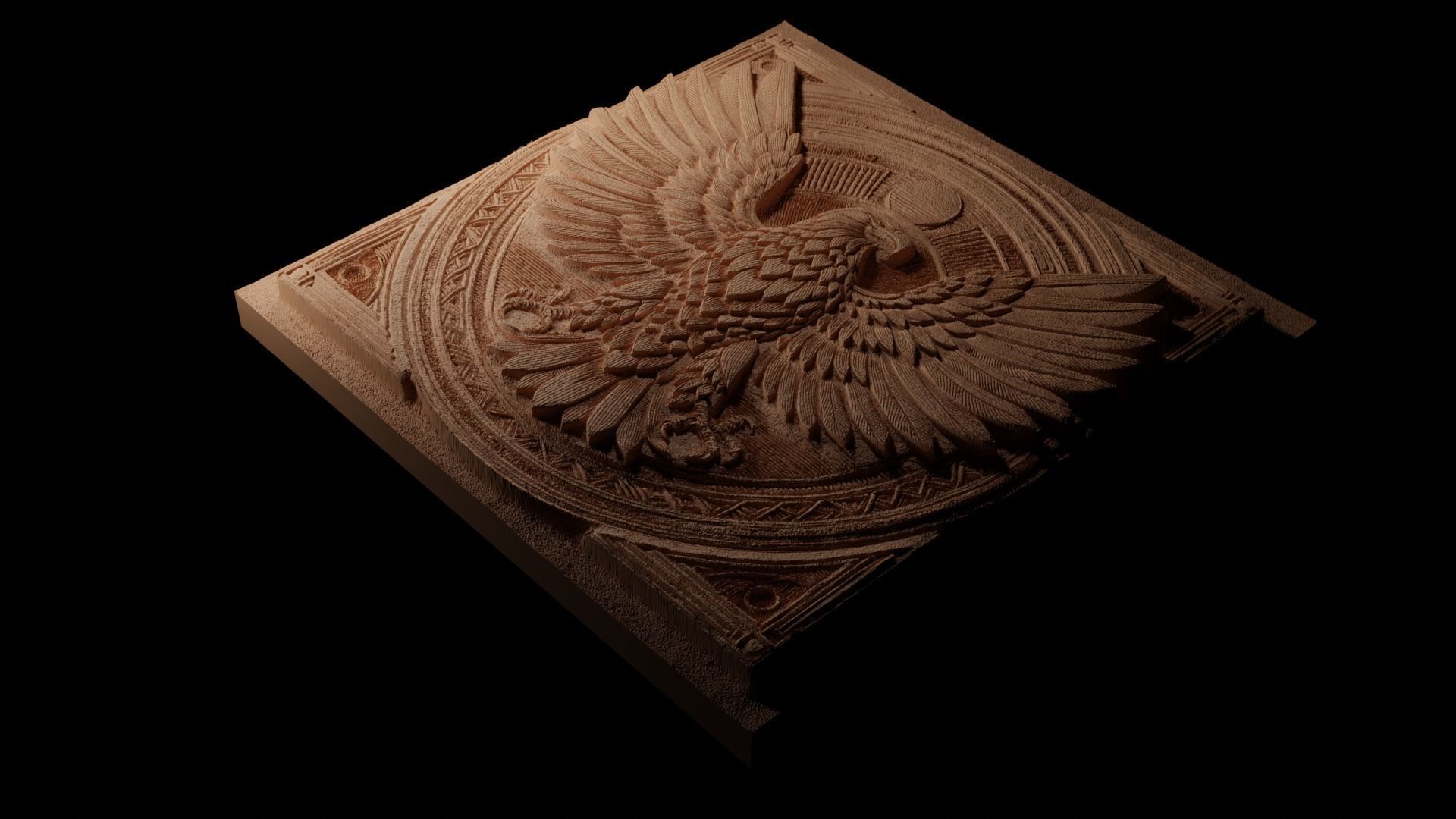 Eagle CNC 3d Print High Relief Sand Casting 3D print model_1