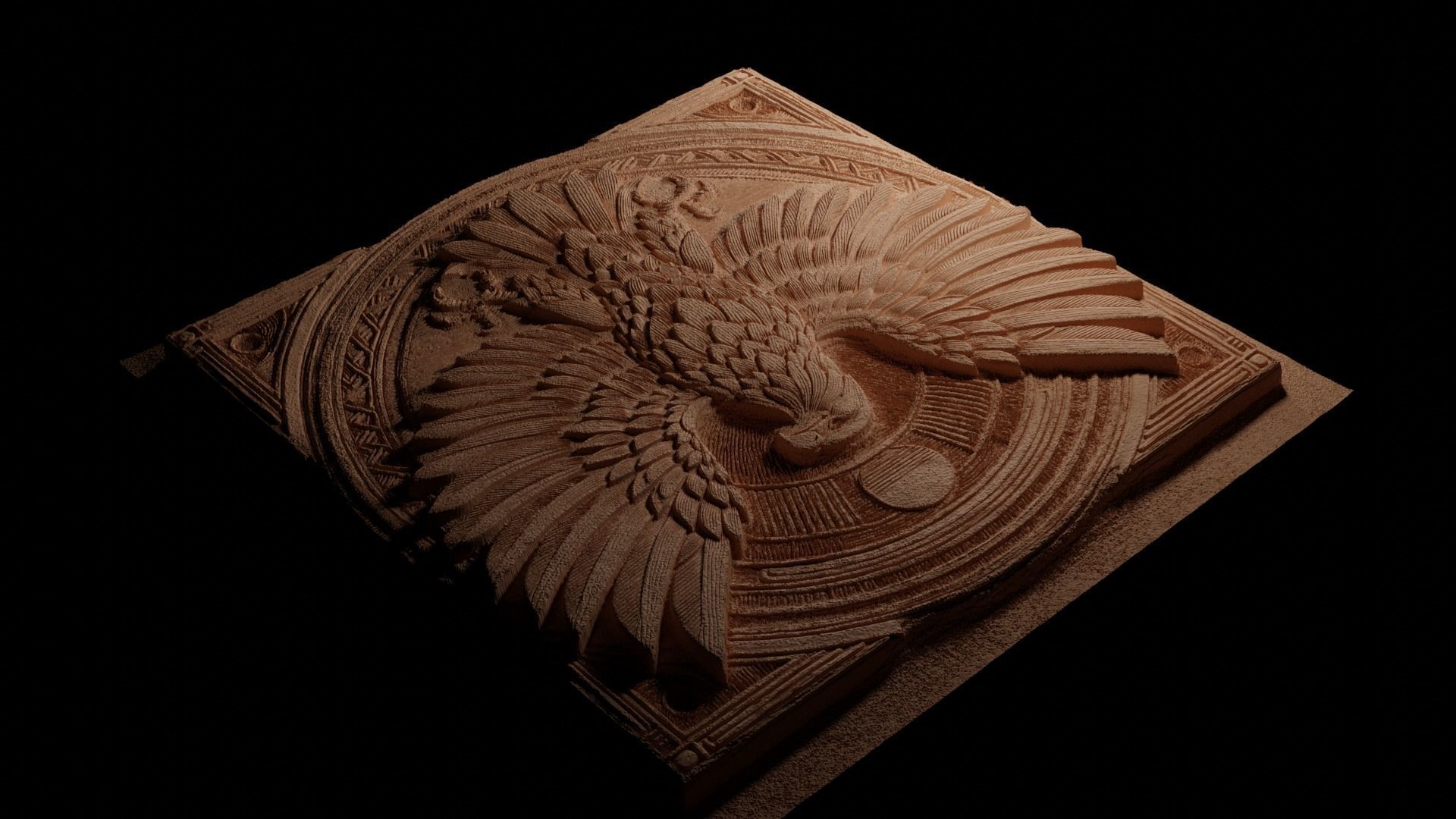 Eagle CNC 3d Print High Relief Sand Casting 3D print model_3