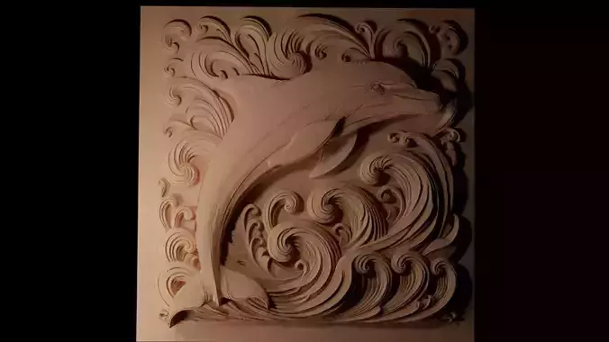 Dolphin CNC 3d Print High Relief Sand Casting 3D print model