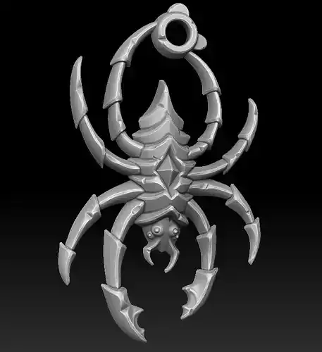 Spider keychain bas-relief 3d print