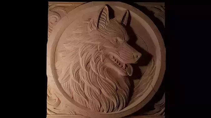 Direwolf CNC 3d Print High Relief Sand Casting