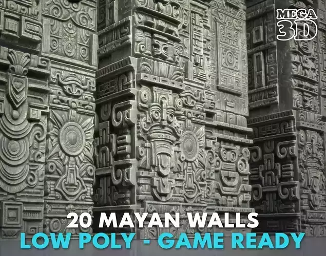 Low poly Mayan Walls - 240418