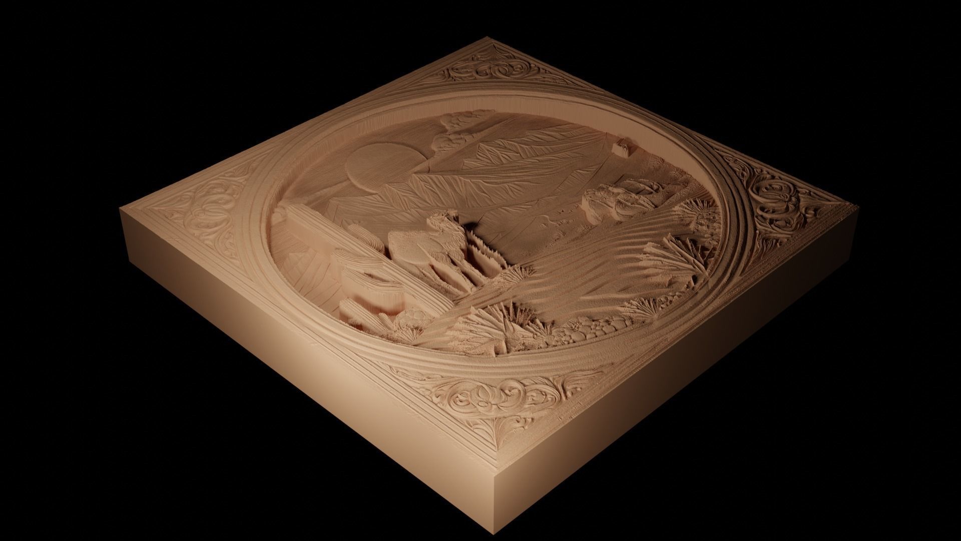 Desert CNC 3d Print High Relief Sand Casting 3D print model_2