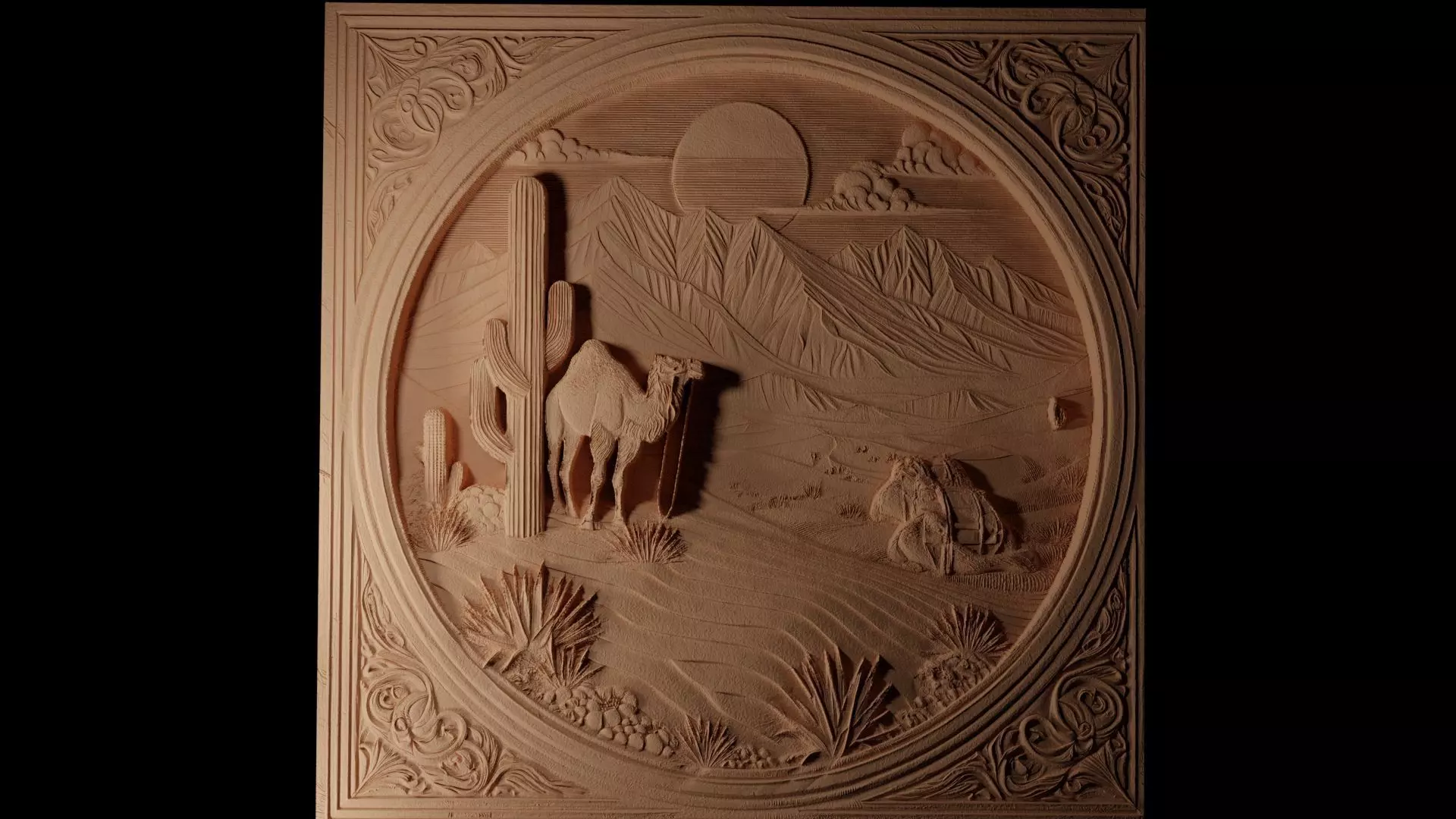 Desert CNC 3d Print High Relief Sand Casting 3D print model_0