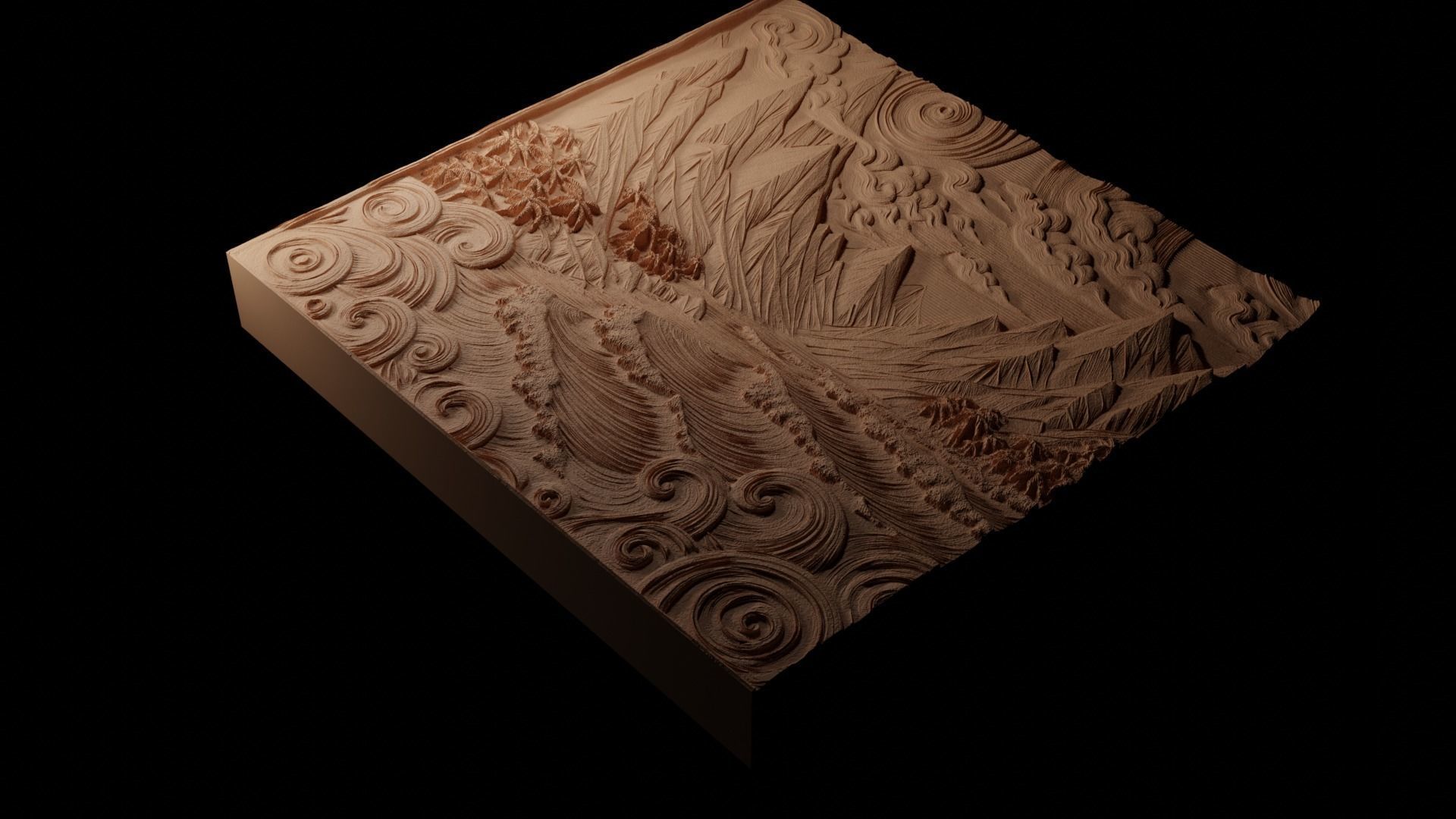 Delta CNC 3d Print High Relief Sand Casting 3D print model_1