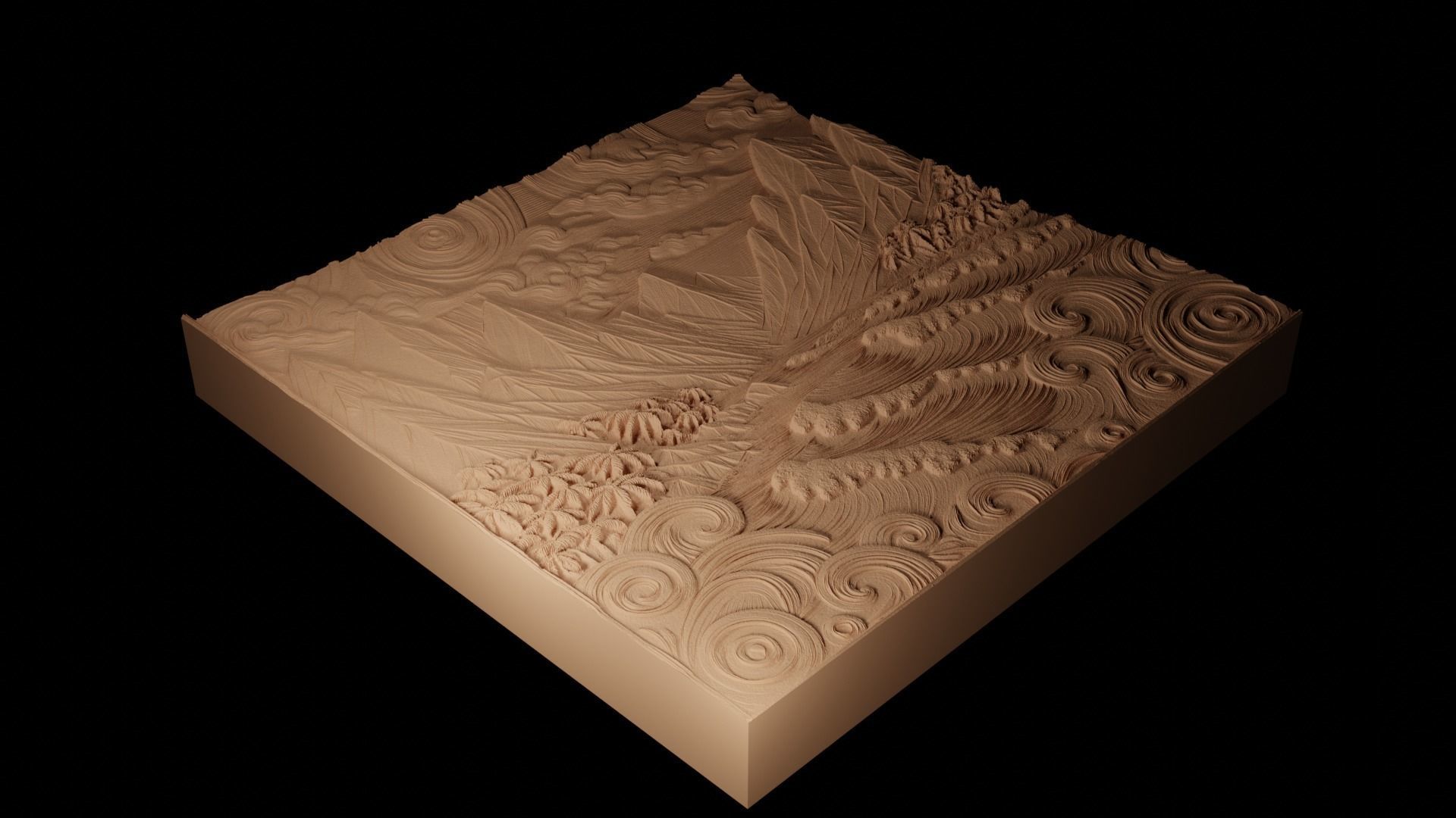 Delta CNC 3d Print High Relief Sand Casting 3D print model_2