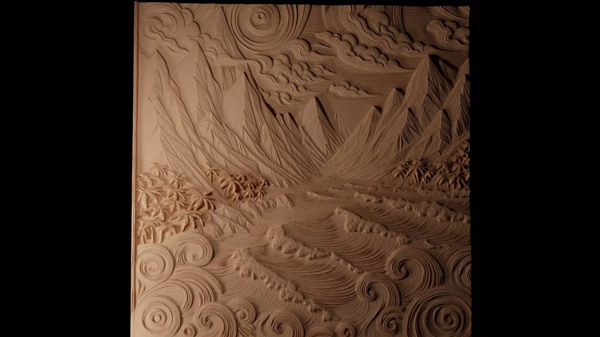 Delta CNC 3d Print High Relief Sand Casting 3D print model_0